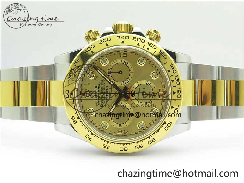 Daytona 116508 SS YG Noob 1:1 Best Edition 904L SS YG Case and Bracelet YG Crystal Dial SA4130