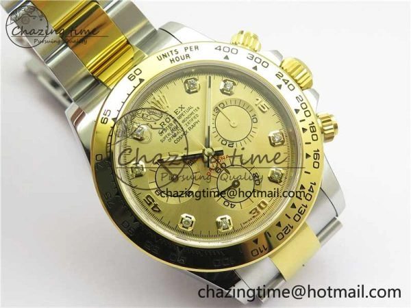 Daytona 116508 SS YG Noob 1:1 Best Edition 904L SS YG Case and Bracelet YG Crystal Dial SA4130