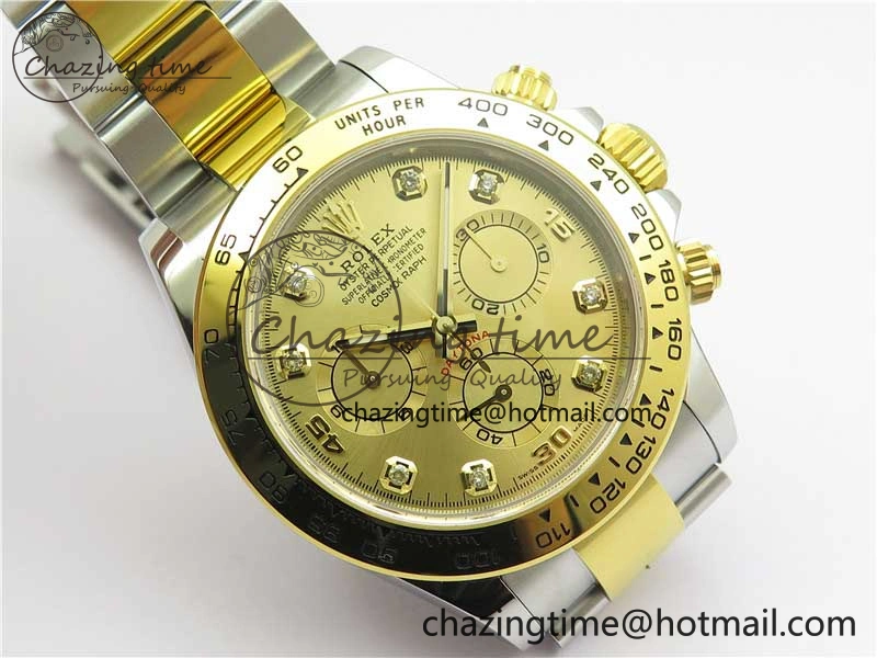 Daytona 116508 SS YG Noob 1:1 Best Edition 904L SS YG Case and Bracelet YG Crystal Dial SA4130
