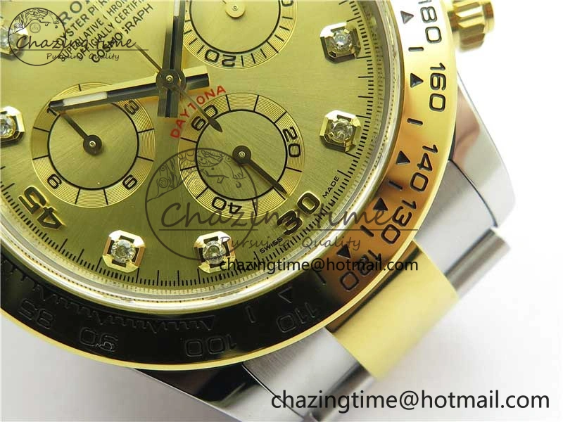 Daytona 116508 SS YG Noob 1:1 Best Edition 904L SS YG Case and Bracelet YG Crystal Dial SA4130