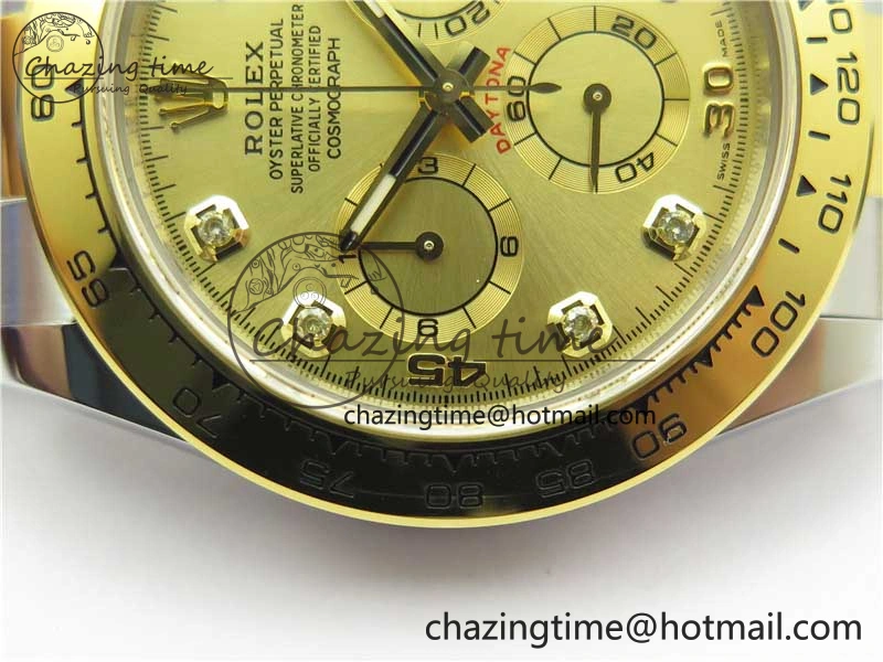 Daytona 116508 SS YG Noob 1:1 Best Edition 904L SS YG Case and Bracelet YG Crystal Dial SA4130