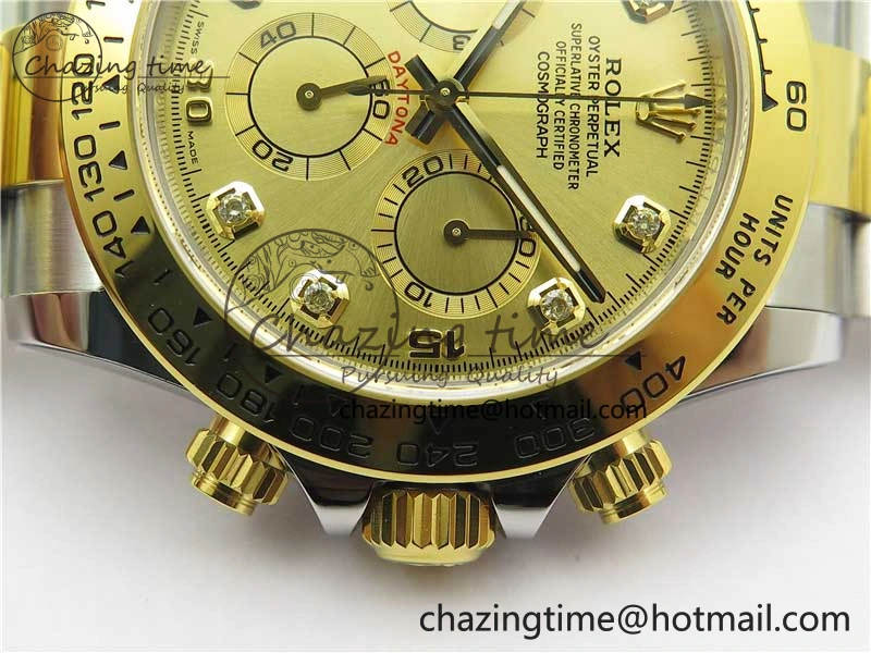 Daytona 116508 SS YG Noob 1:1 Best Edition 904L SS YG Case and Bracelet YG Crystal Dial SA4130