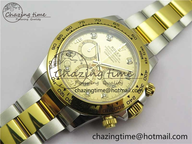 Daytona 116508 SS YG Noob 1:1 Best Edition 904L SS YG Case and Bracelet YG Crystal Dial SA4130