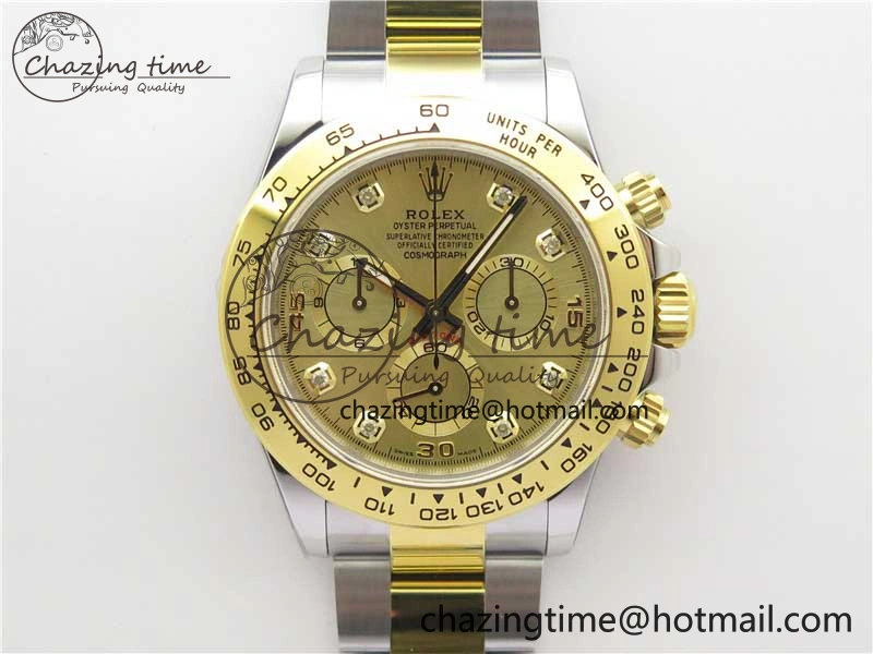 Daytona 116508 SS YG Noob 1:1 Best Edition 904L SS YG Case and Bracelet YG Crystal Dial SA4130