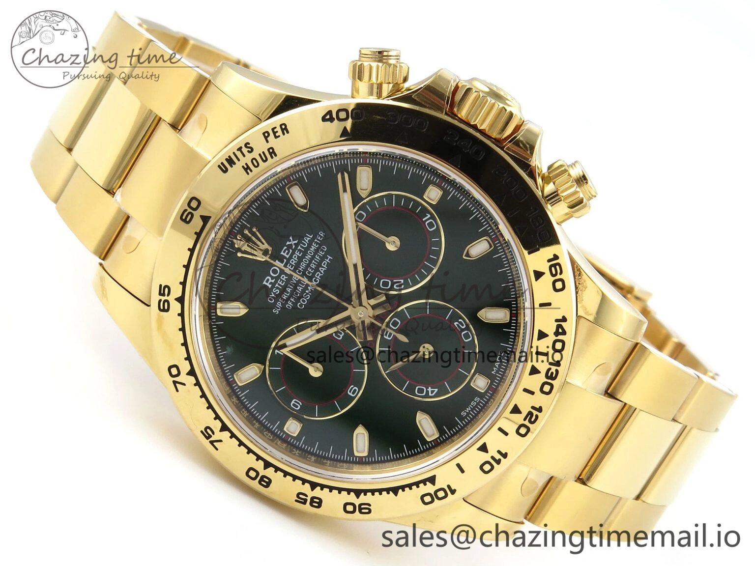 Daytona 116508 VSF 1:1 Best Edition Green Dial Steel 904L on YG Bracelet DD4130