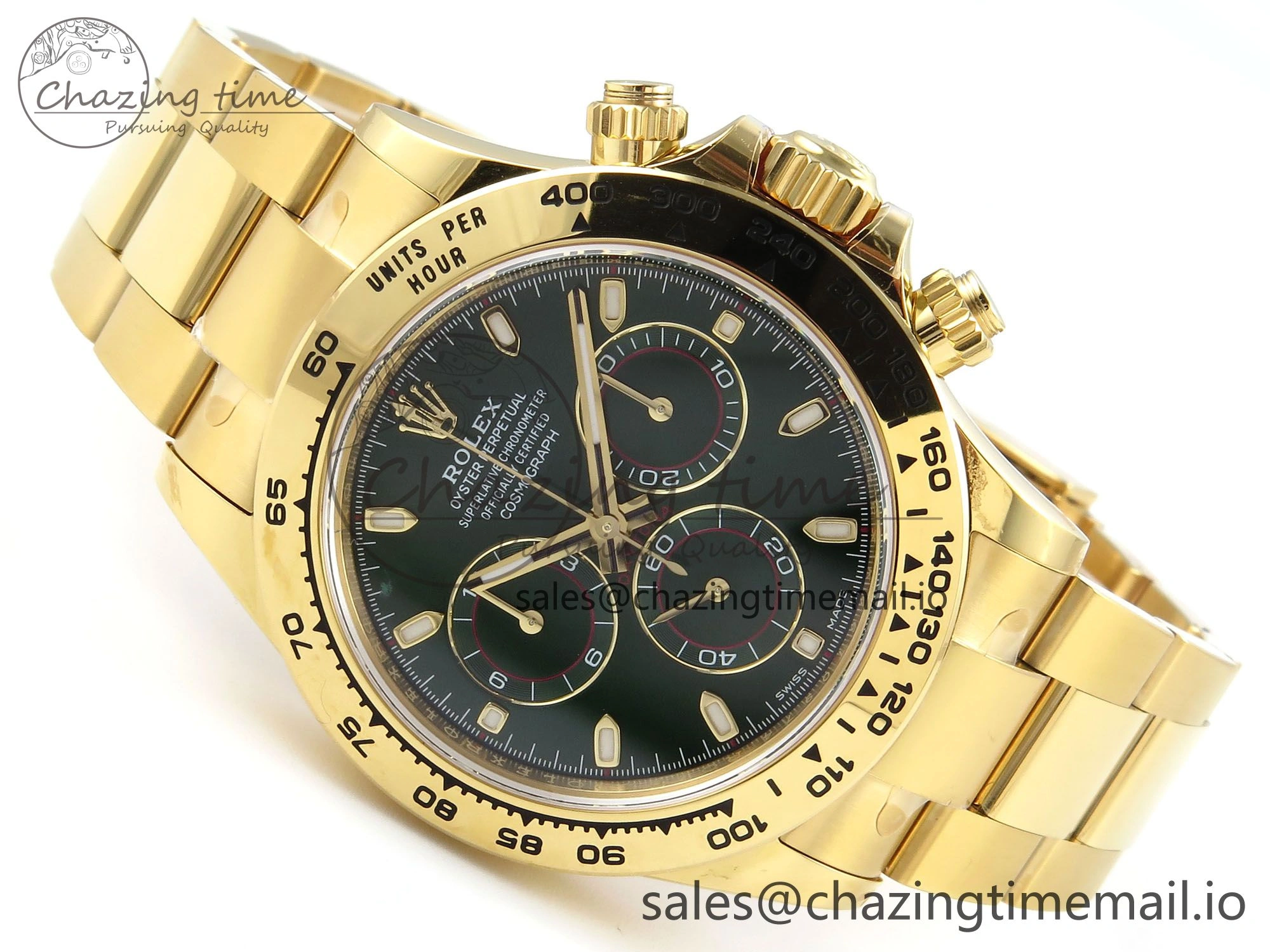 Daytona 116508 VSF 1:1 Best Edition Green Dial Steel 904L on YG Bracelet DD4130