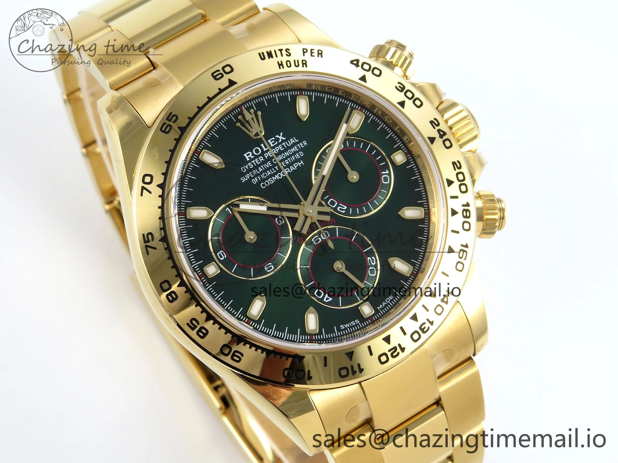 Daytona 116508 VSF 1:1 Best Edition Green Dial Steel 904L on YG Bracelet DD4130