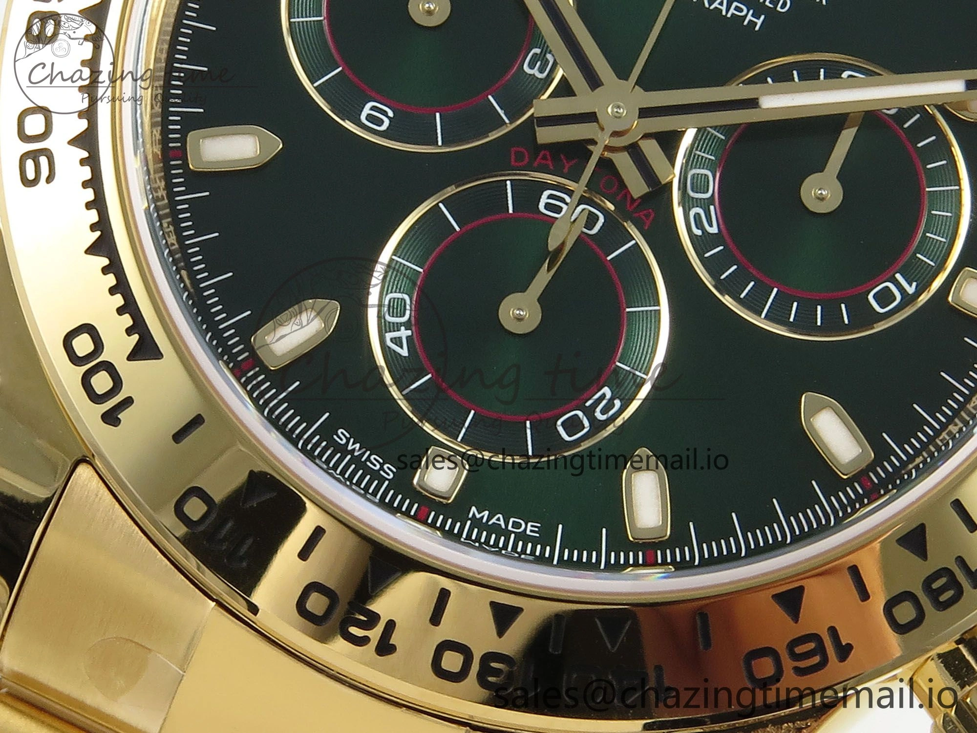 Daytona 116508 VSF 1:1 Best Edition Green Dial Steel 904L on YG Bracelet DD4130