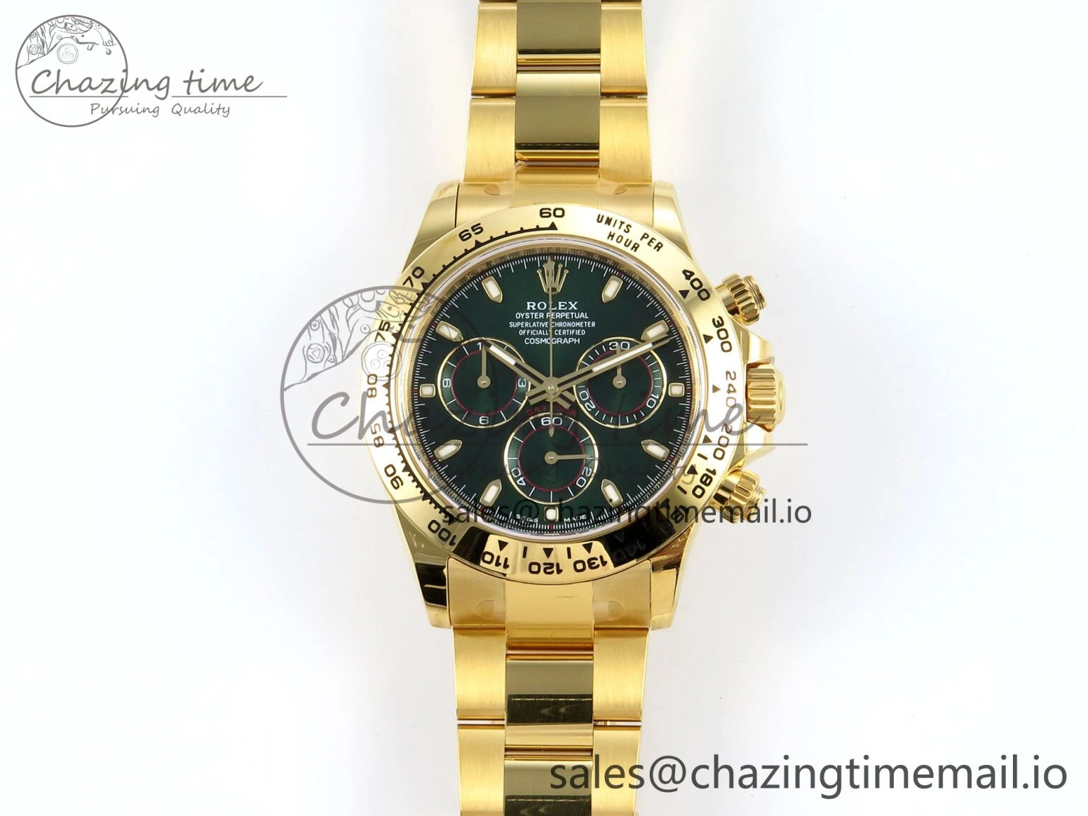 Daytona 116508 VSF 1:1 Best Edition Green Dial Steel 904L on YG Bracelet DD4130