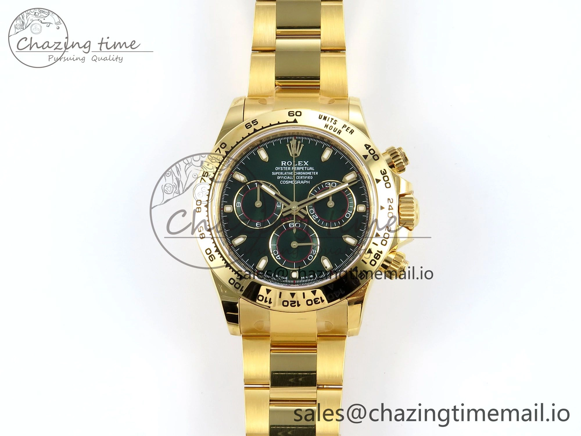 Daytona 116508 VSF 1:1 Best Edition Green Dial Steel 904L on YG Bracelet DD4130