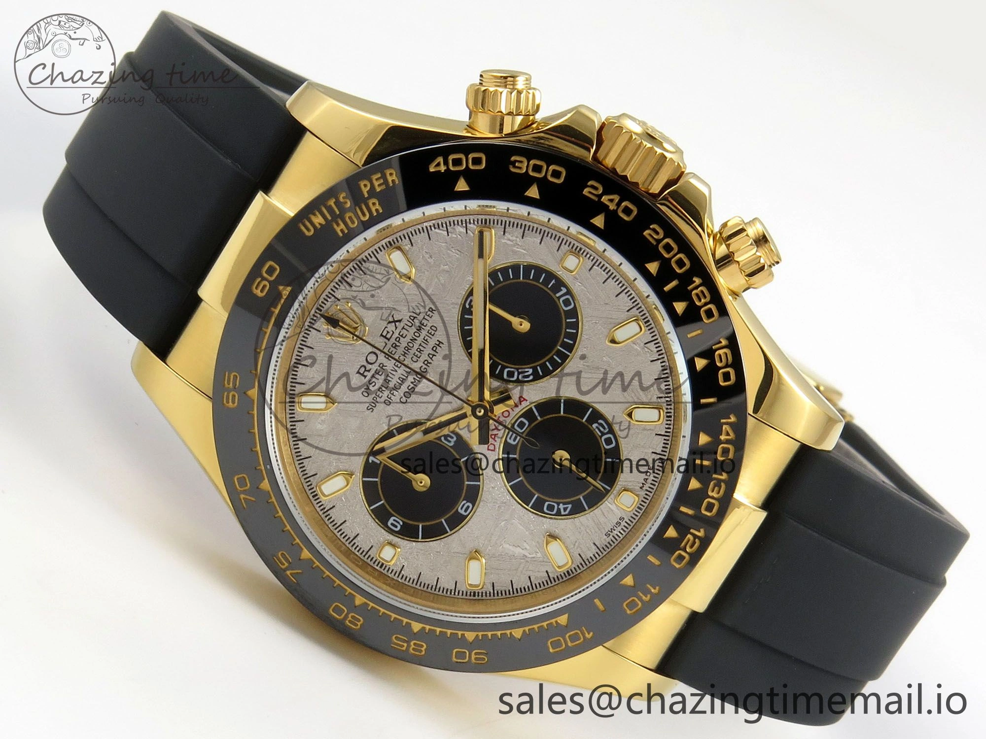 Daytona 116508 YG 3CF 1:1 Best Edition Black Bezel Meteorite Dial on Oysterflex Strap SH4130 V2(Mod Version)