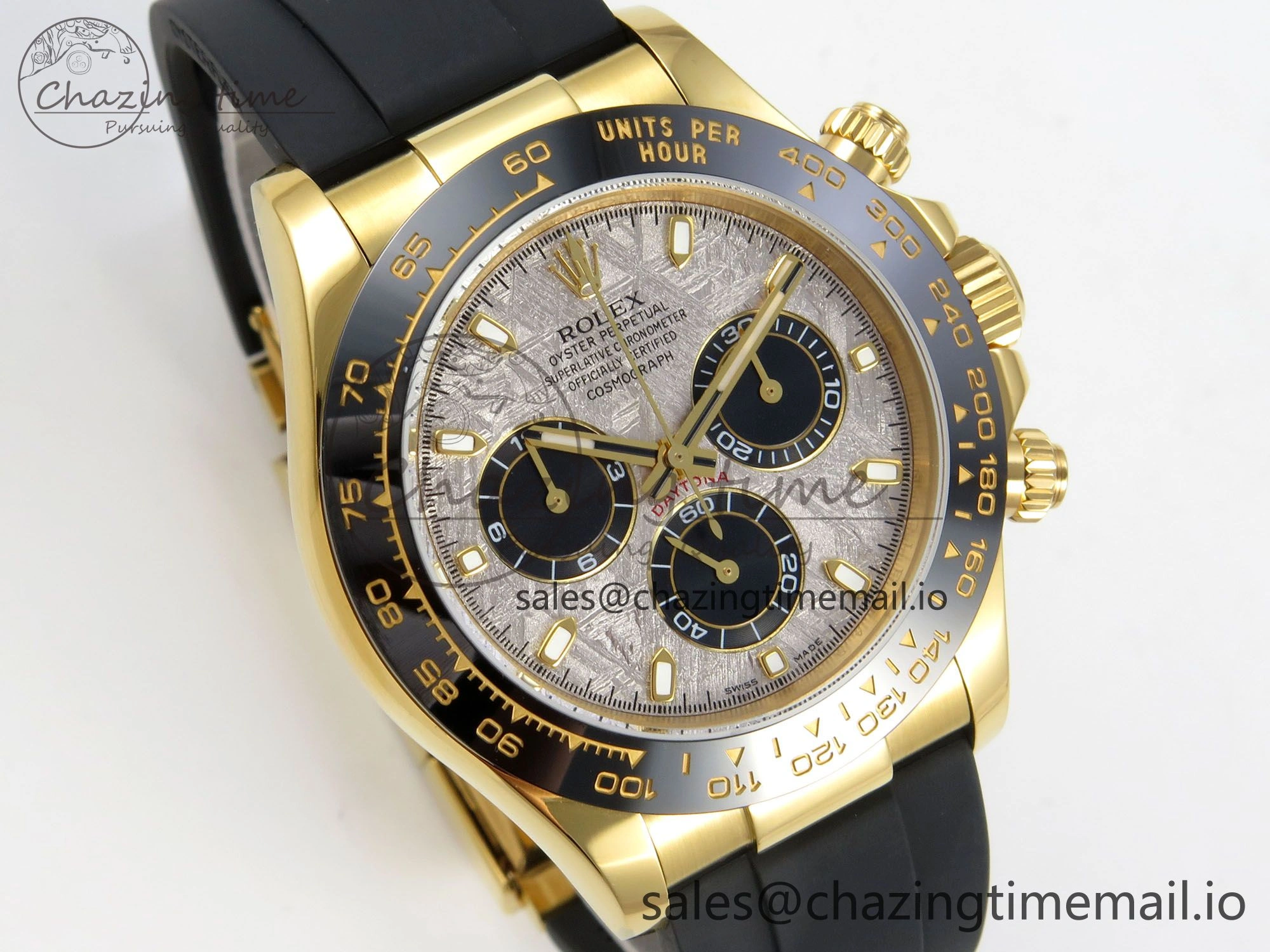 Daytona 116508 YG 3CF 1:1 Best Edition Black Bezel Meteorite Dial on Oysterflex Strap SH4130 V2(Mod Version)