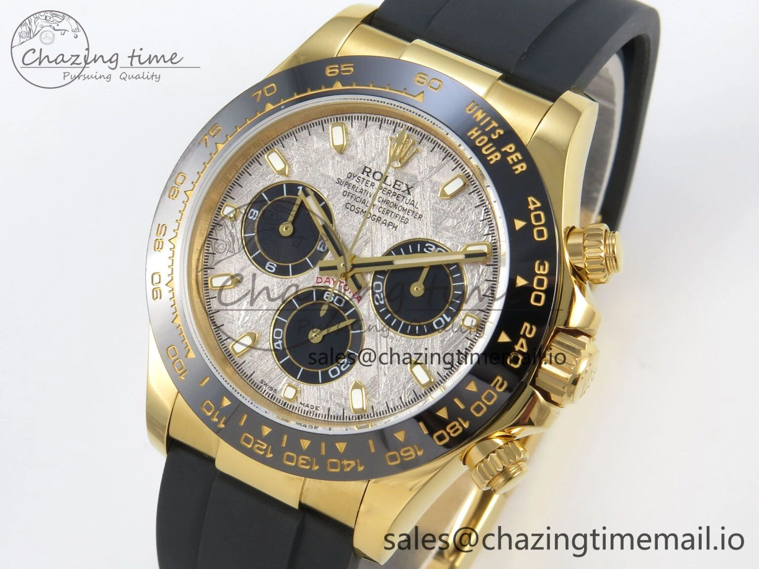 Daytona 116508 YG 3CF 1:1 Best Edition Black Bezel Meteorite Dial on Oysterflex Strap SH4130 V2(Mod Version)