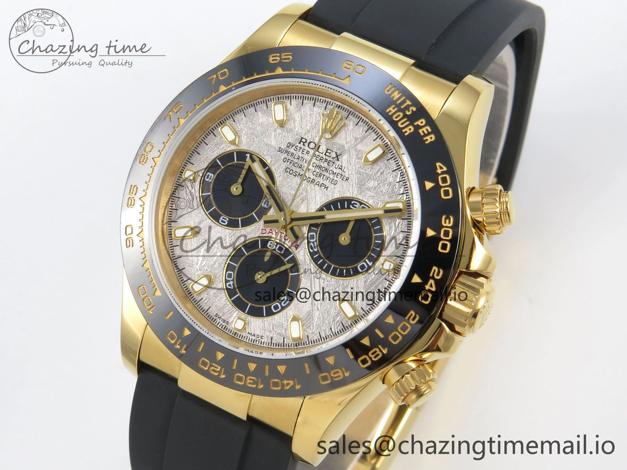 Daytona 116508 YG 3CF 1:1 Best Edition Black Bezel Meteorite Dial on Oysterflex Strap SH4130 V2(Mod Version)