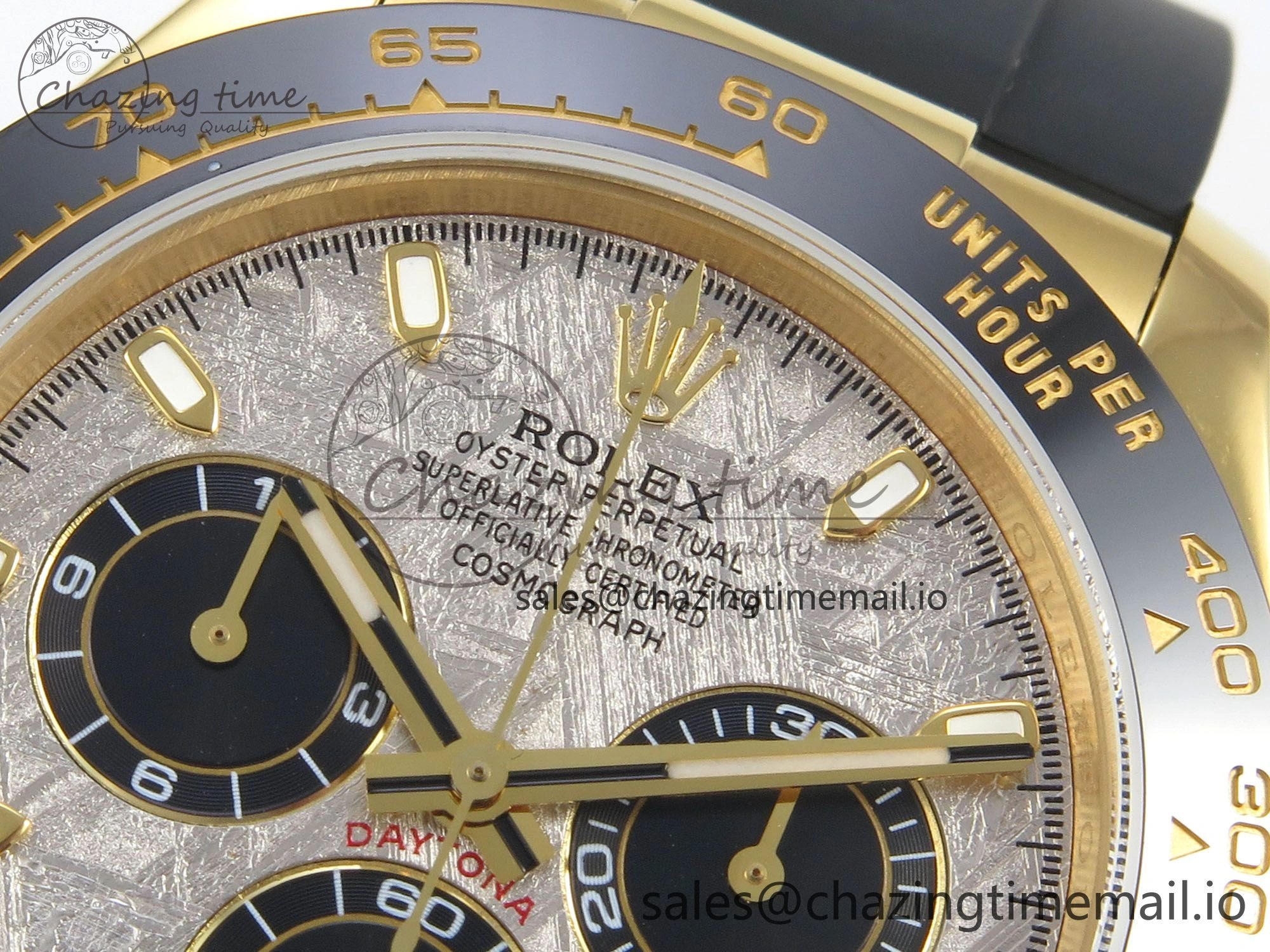 Daytona 116508 YG 3CF 1:1 Best Edition Black Bezel Meteorite Dial on Oysterflex Strap SH4130 V2(Mod Version)