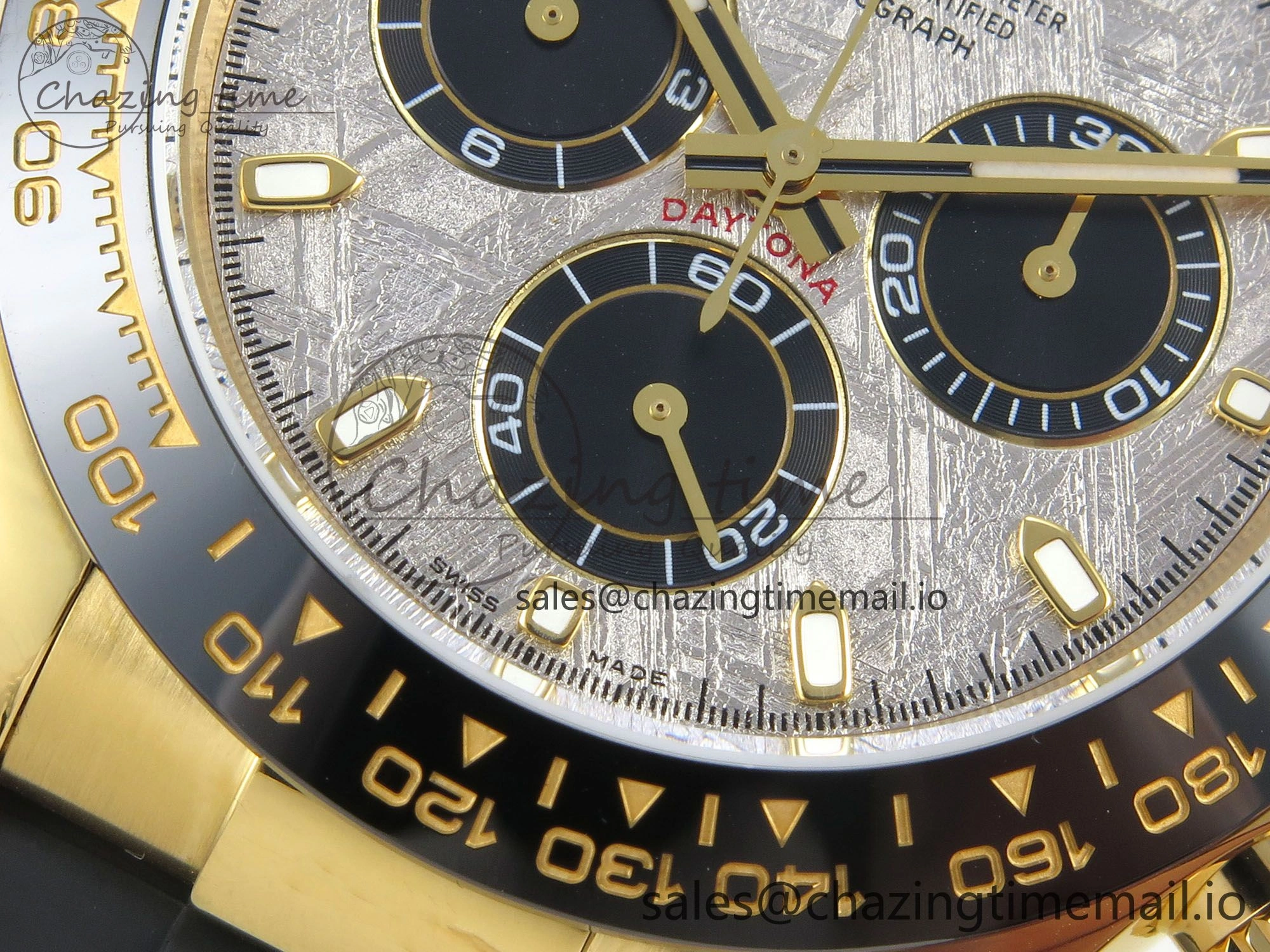 Daytona 116508 YG 3CF 1:1 Best Edition Black Bezel Meteorite Dial on Oysterflex Strap SH4130 V2(Mod Version)
