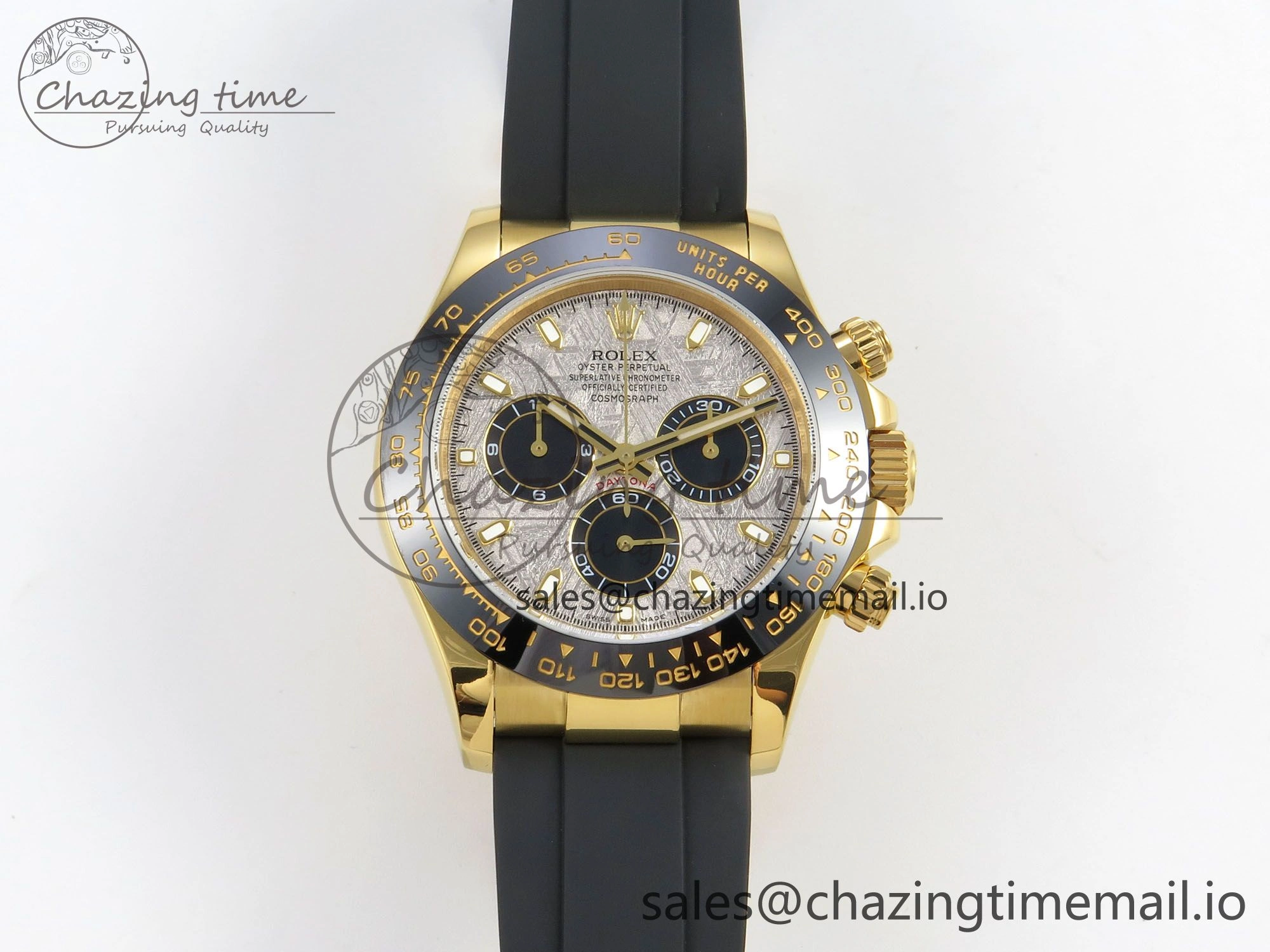 Daytona 116508 YG 3CF 1:1 Best Edition Black Bezel Meteorite Dial on Oysterflex Strap SH4130 V2(Mod Version)