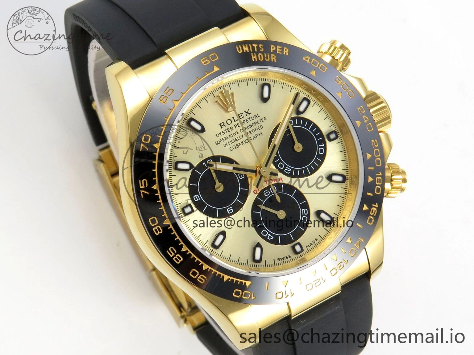 Daytona 116508 YG 3CF 1:1 Best Edition Black Bezel YG Black Dial on Oysterflex Strap SH4130 V2(Mod Version)