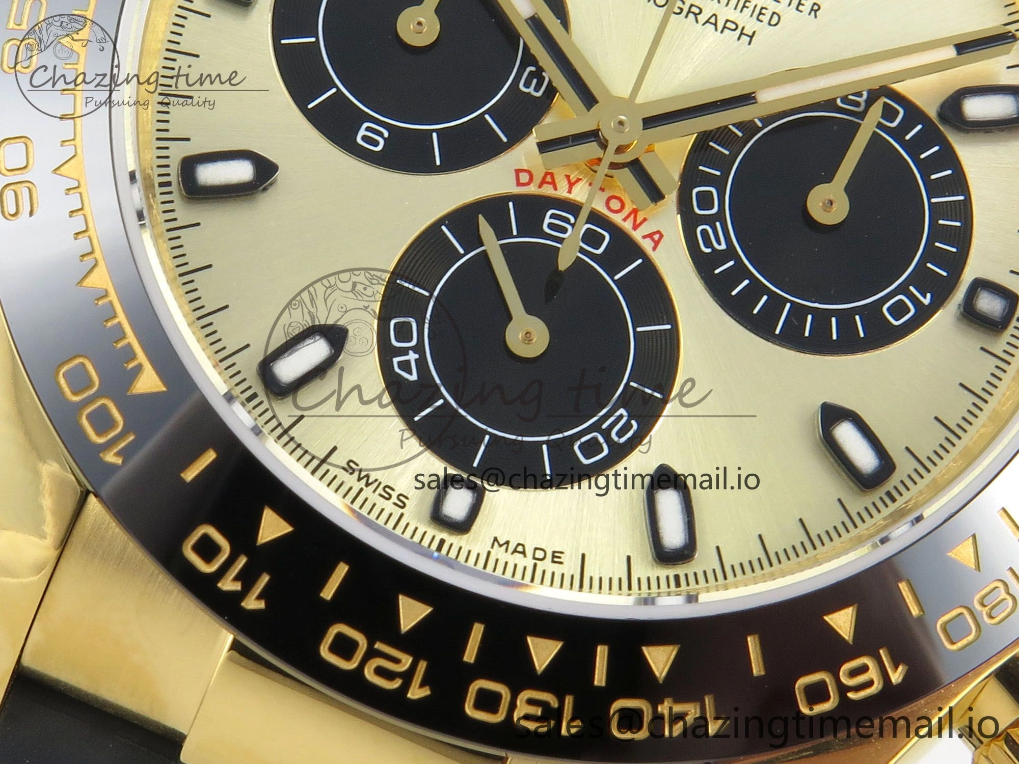 Daytona 116508 YG 3CF 1:1 Best Edition Black Bezel YG Black Dial on Oysterflex Strap SH4130 V2(Mod Version)
