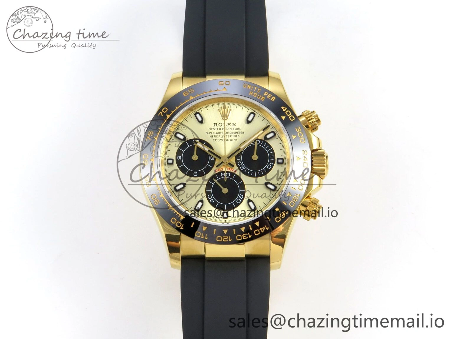Daytona 116508 YG 3CF 1:1 Best Edition Black Bezel YG Black Dial on Oysterflex Strap SH4130 V2(Mod Version)