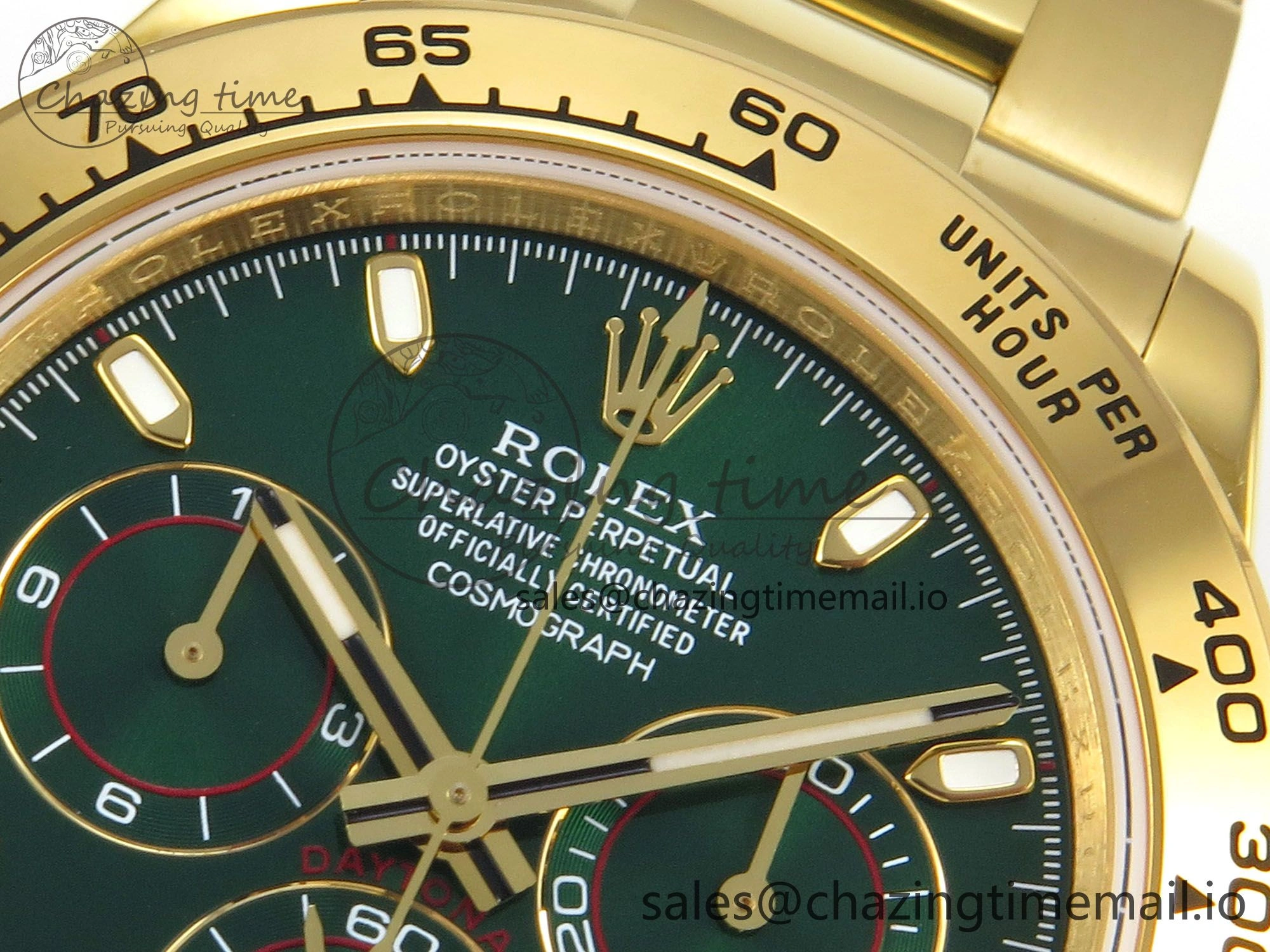 Daytona 116508 YG 3CF 1:1 Best Edition YG Bezel Green Dial on YG Bracelet SH4130 V2(Mod Version)