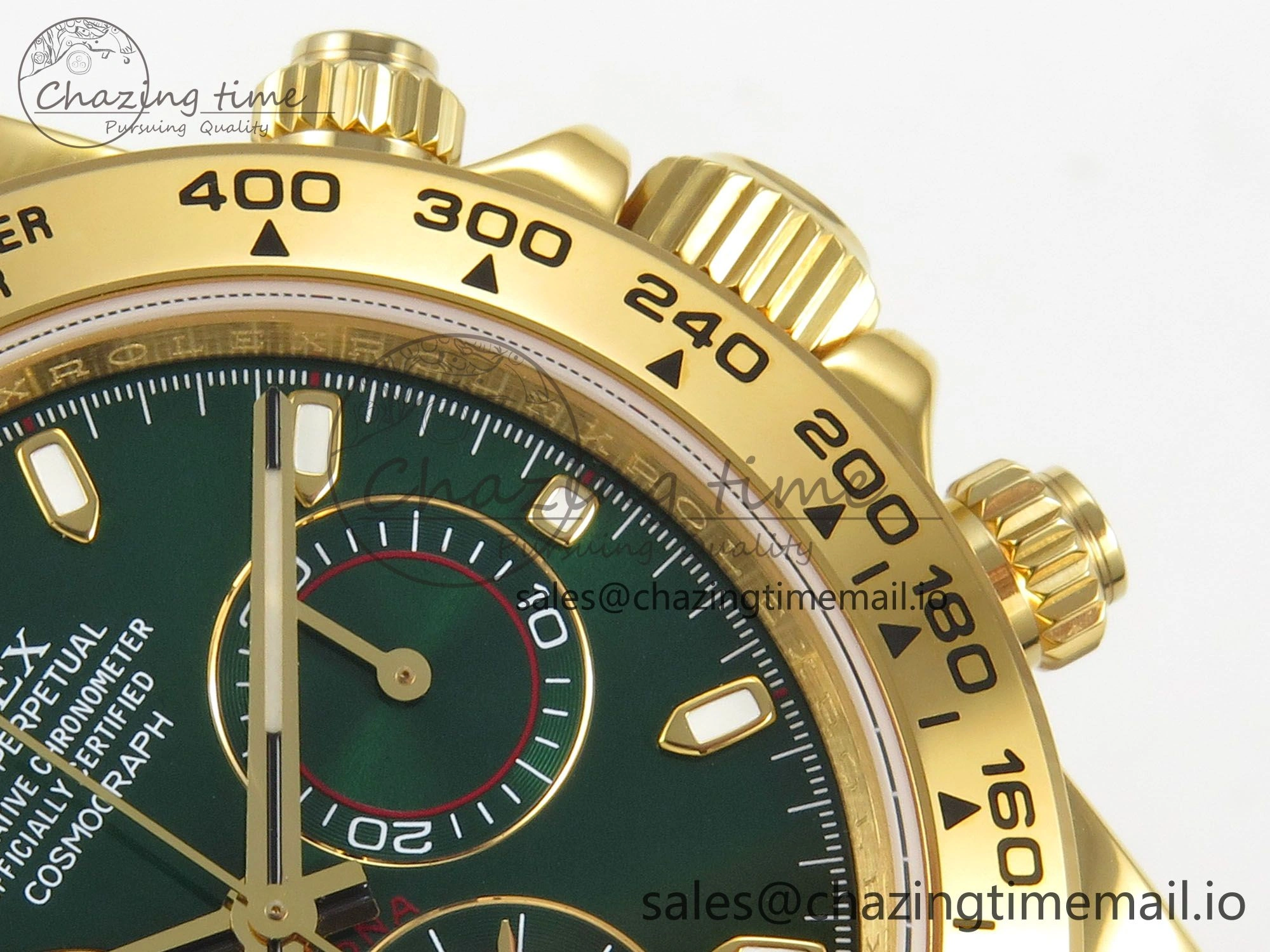 Daytona 116508 YG 3CF 1:1 Best Edition YG Bezel Green Dial on YG Bracelet SH4130 V2(Mod Version)