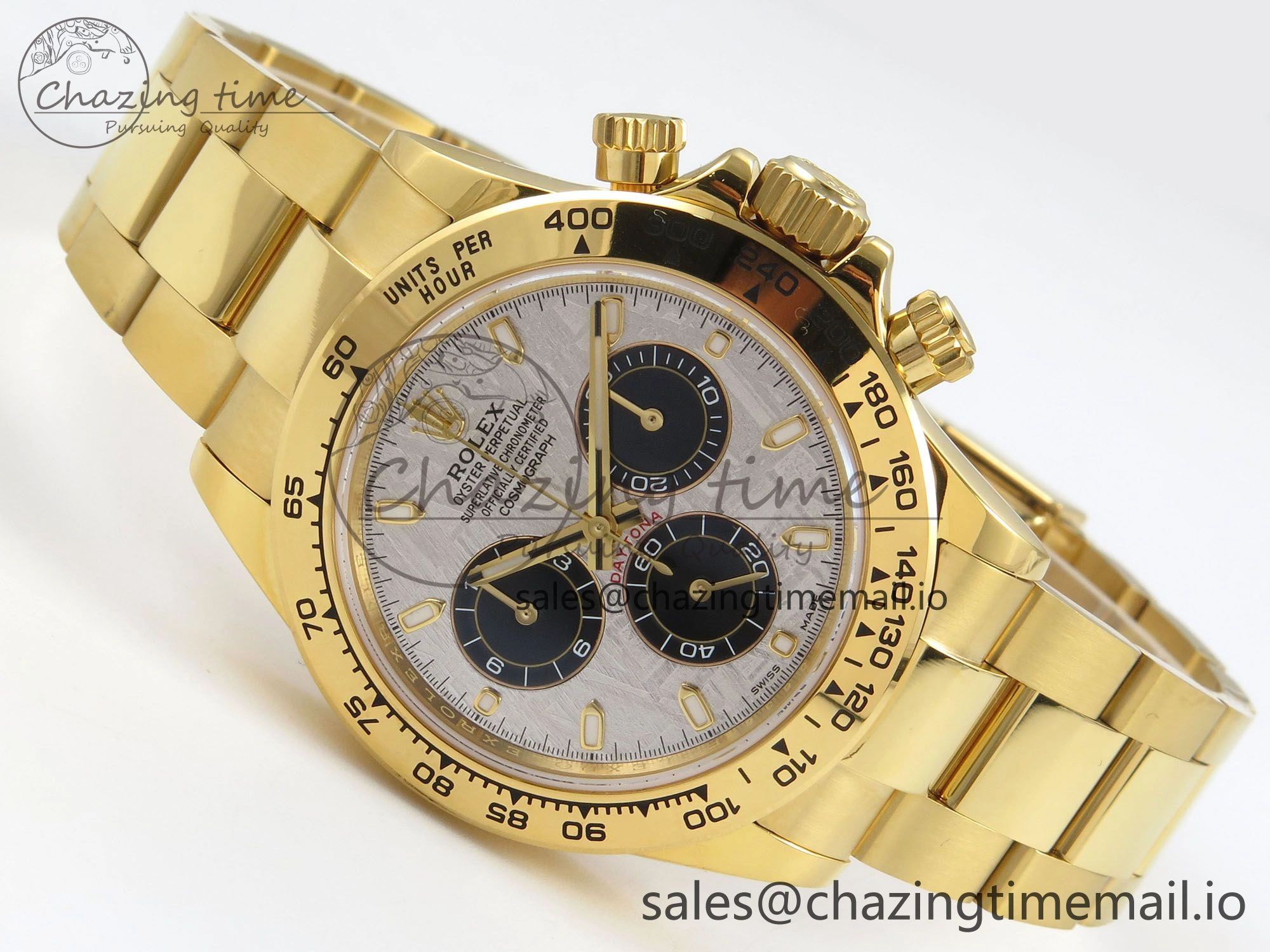 Daytona 116508 YG 3CF 1:1 Best Edition YG Bezel Meteorite Dial on YG Bracelet SH4130 V2(Mod Version)