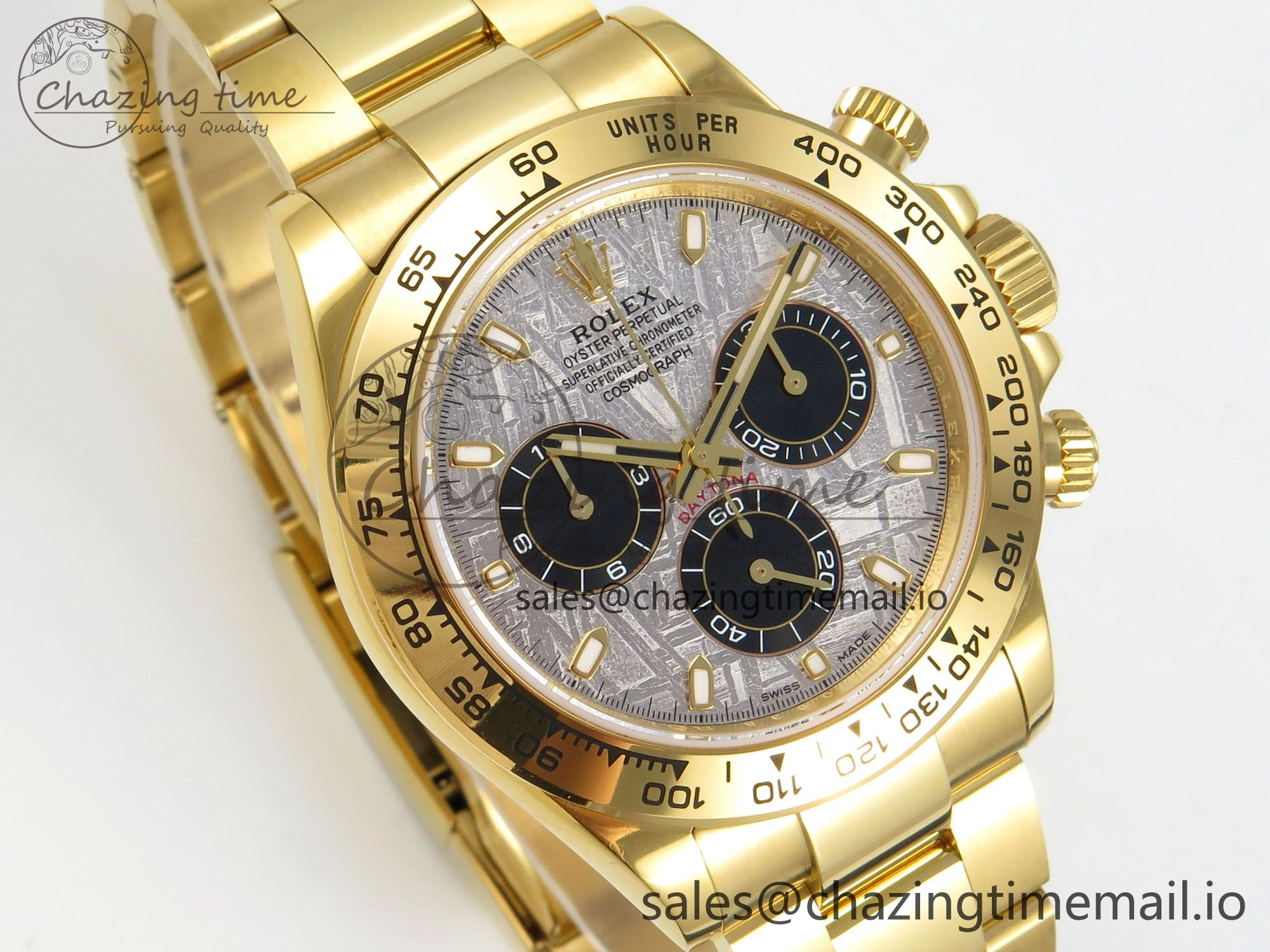 Daytona 116508 YG 3CF 1:1 Best Edition YG Bezel Meteorite Dial on YG Bracelet SH4130 V2(Mod Version)