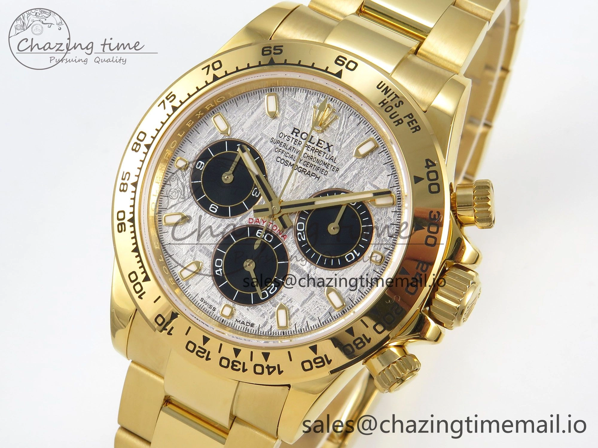 Daytona 116508 YG 3CF 1:1 Best Edition YG Bezel Meteorite Dial on YG Bracelet SH4130 V2(Mod Version)