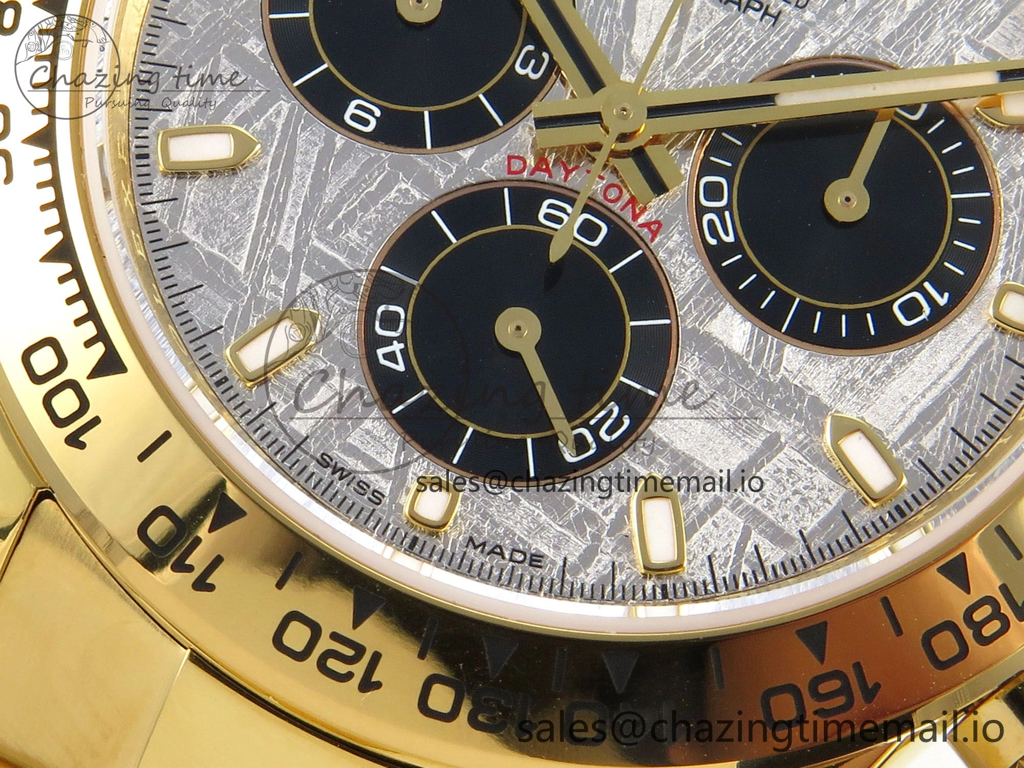 Daytona 116508 YG 3CF 1:1 Best Edition YG Bezel Meteorite Dial on YG Bracelet SH4130 V2(Mod Version)