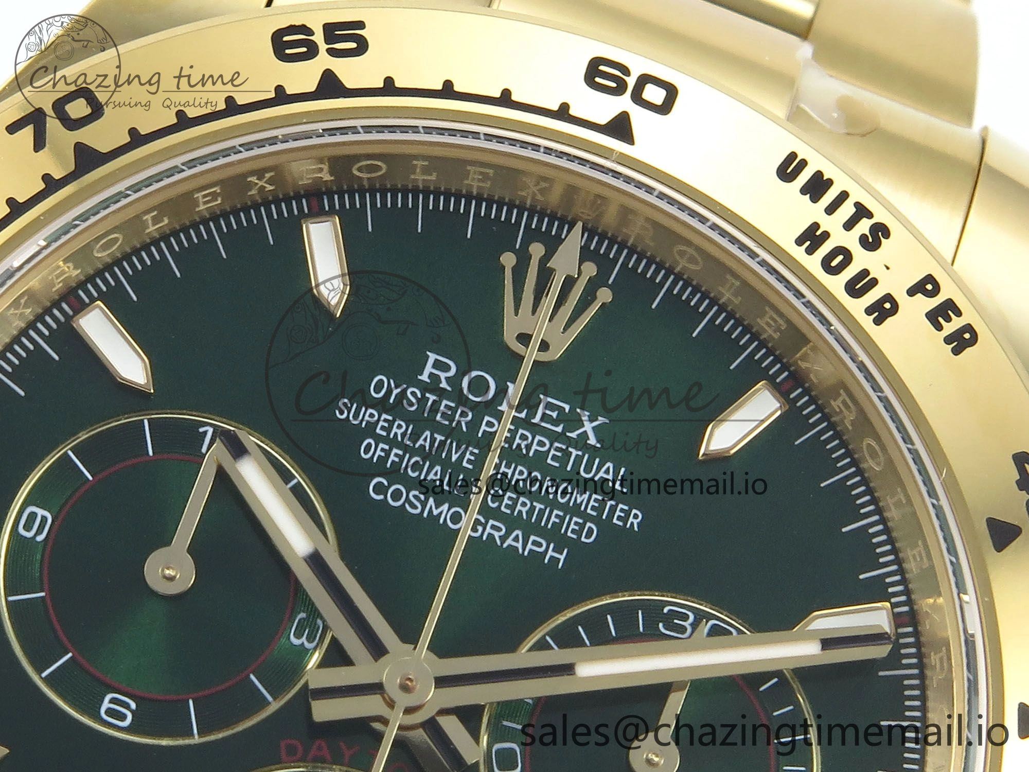 Daytona 116508 YG EWEF 1:1 Best Edition 904L Steel YG Bezel Green Dial on YG Bracelet SH4131