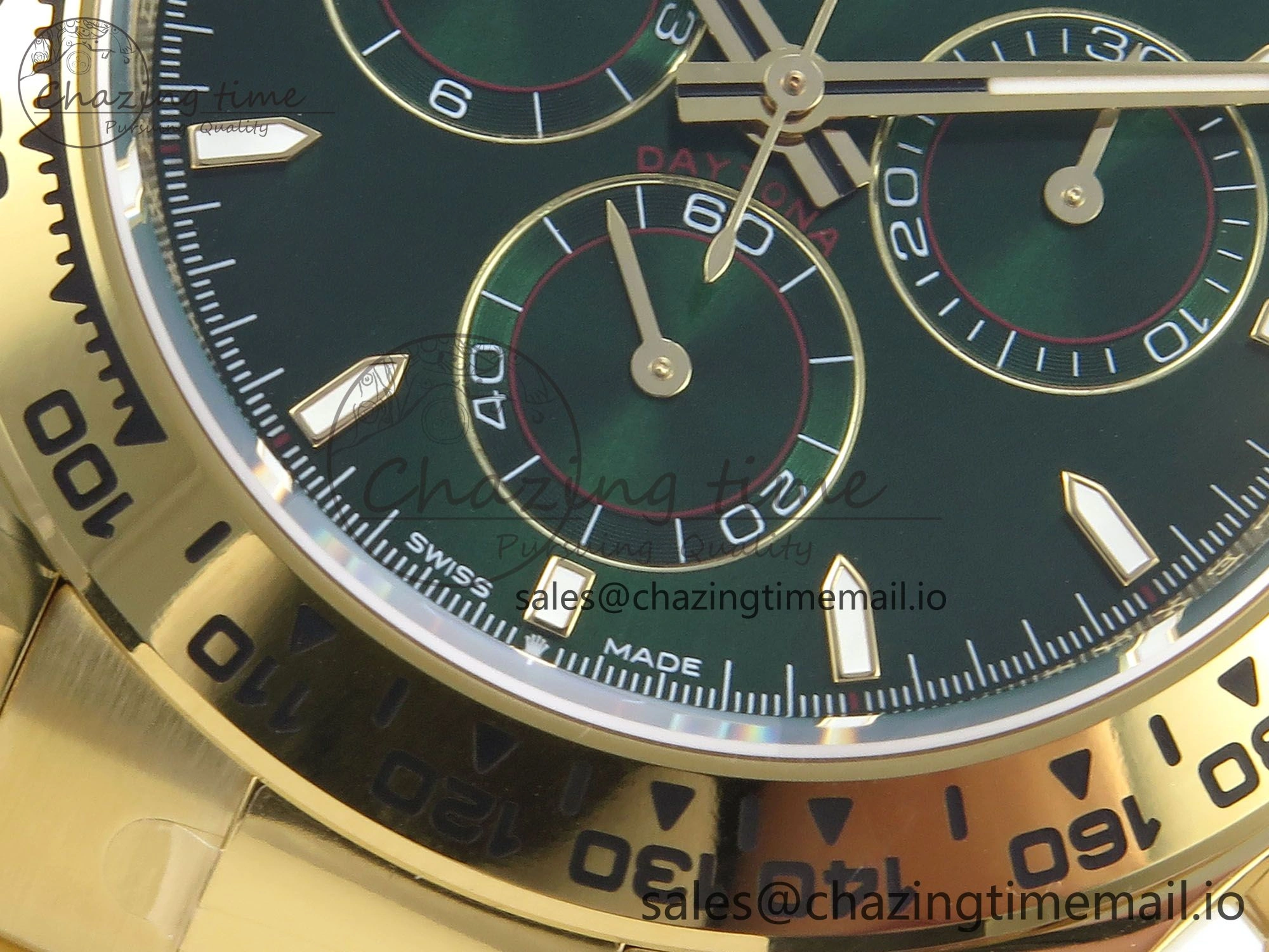Daytona 116508 YG EWEF 1:1 Best Edition 904L Steel YG Bezel Green Dial on YG Bracelet SH4131