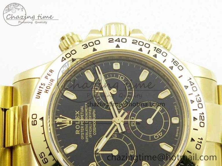 Daytona 116508 YG Noob 1:1 Best Edition 904L SS Case and Bracelet Black Dial SA4130 V3