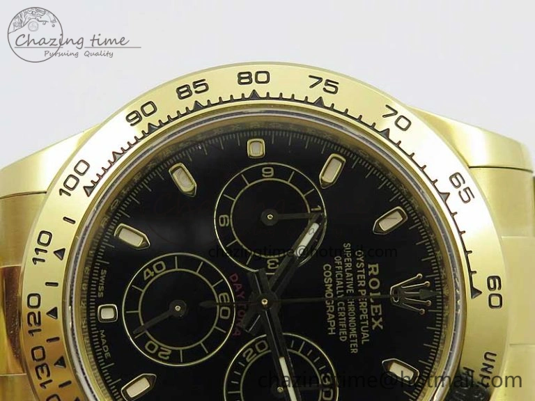 Daytona 116508 YG Noob 1:1 Best Edition 904L SS Case and Bracelet Black Dial SA4130 V3