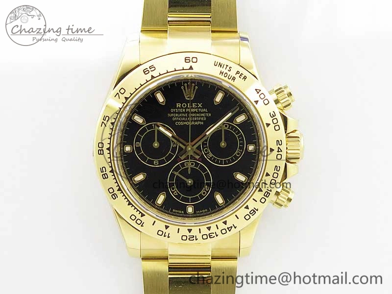 Daytona 116508 YG Noob 1:1 Best Edition 904L SS Case and Bracelet Black Dial SA4130 V3