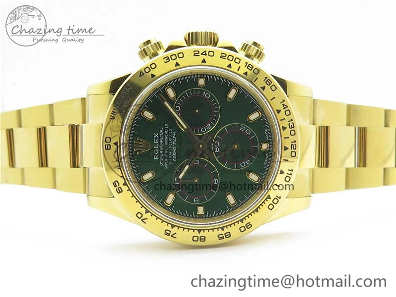 Daytona 116508 YG Noob 1:1 Best Edition 904L SS Case and Bracelet Green Dial SA4130 V3