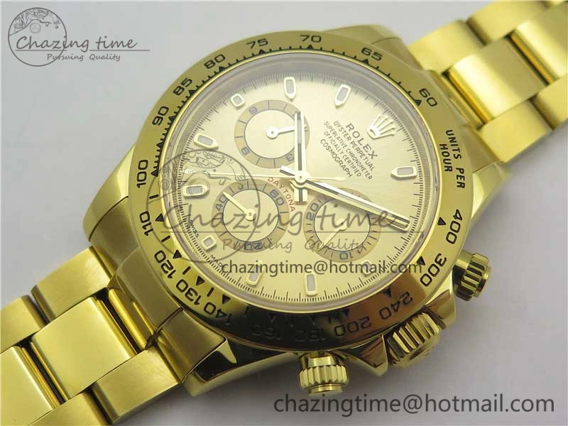 Daytona 116508 YG Noob 1:1 Best Edition 904L SS Case and Bracelet Yellow Gold Dial SA4130 V3