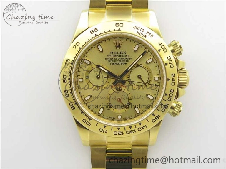 Daytona 116508 YG Noob 1:1 Best Edition 904L SS Case and Bracelet Yellow Gold Dial SA4130 V3