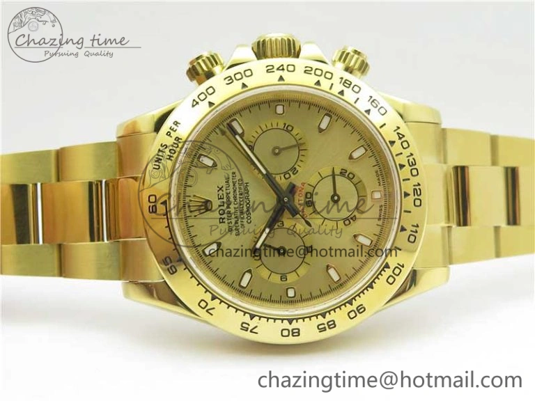 Daytona 116508 YG Noob 1:1 Best Edition 904L SS Case and Bracelet Yellow Gold Dial SA4130 V3