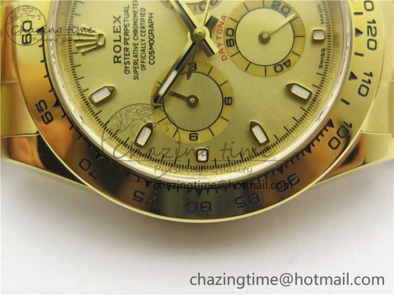 Daytona 116508 YG Noob 1:1 Best Edition 904L SS Case and Bracelet Yellow Gold Dial SA4130 V3