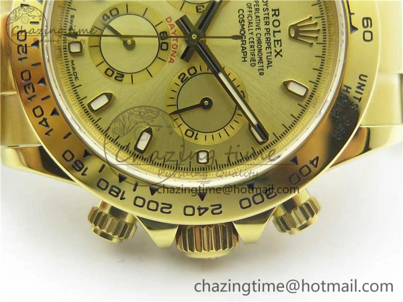 Daytona 116508 YG Noob 1:1 Best Edition 904L SS Case and Bracelet Yellow Gold Dial SA4130 V3