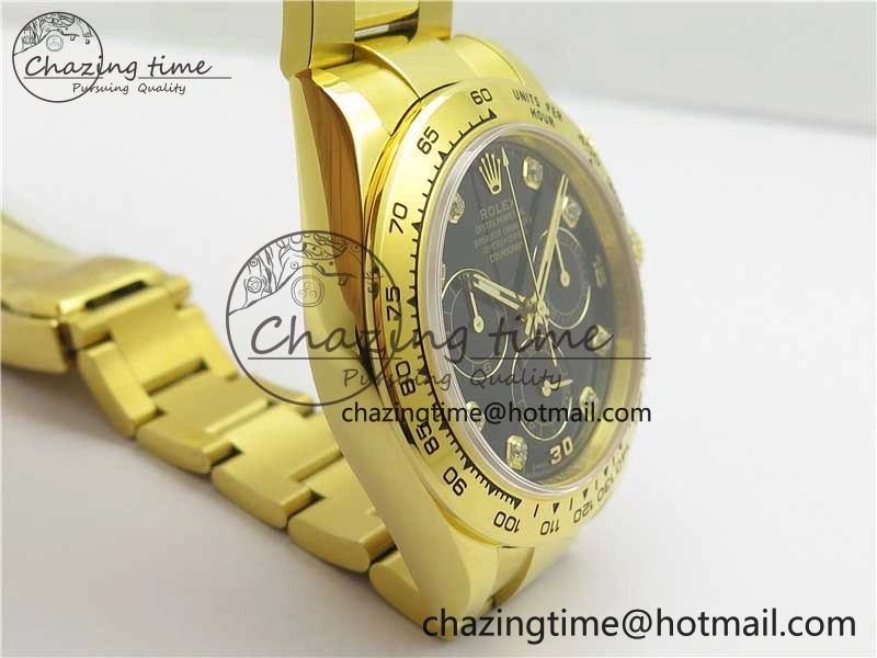 Daytona 116508 YG Noob 1:1 Best Edition 904L YG Case and Bracelet Black Crystal Dial SA4130
