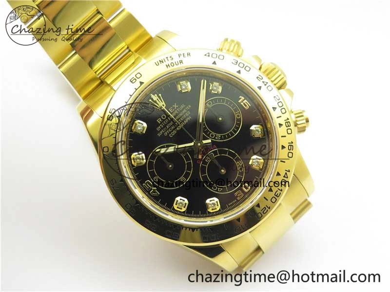 Daytona 116508 YG Noob 1:1 Best Edition 904L YG Case and Bracelet Black Crystal Dial SA4130