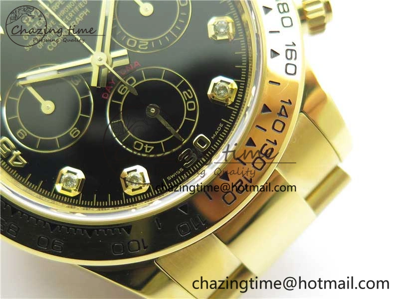 Daytona 116508 YG Noob 1:1 Best Edition 904L YG Case and Bracelet Black Crystal Dial SA4130