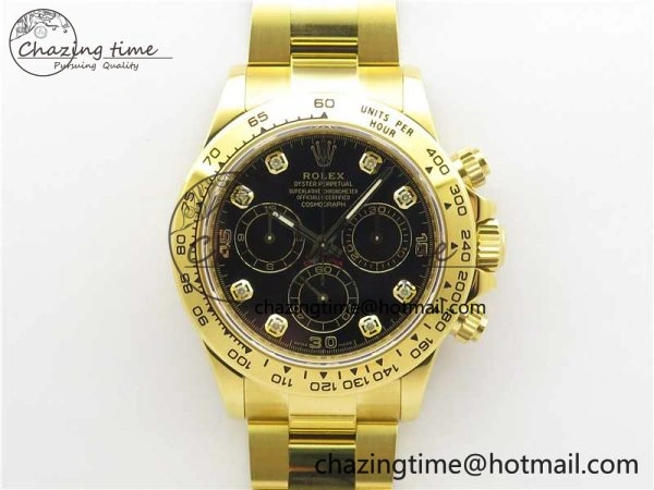 Daytona 116508 YG Noob 1:1 Best Edition 904L YG Case and Bracelet Black Crystal Dial SA4130