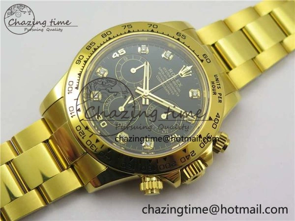 Daytona 116508 YG Noob 1:1 Best Edition 904L YG Case and Bracelet Black Crystal Dial SA4130