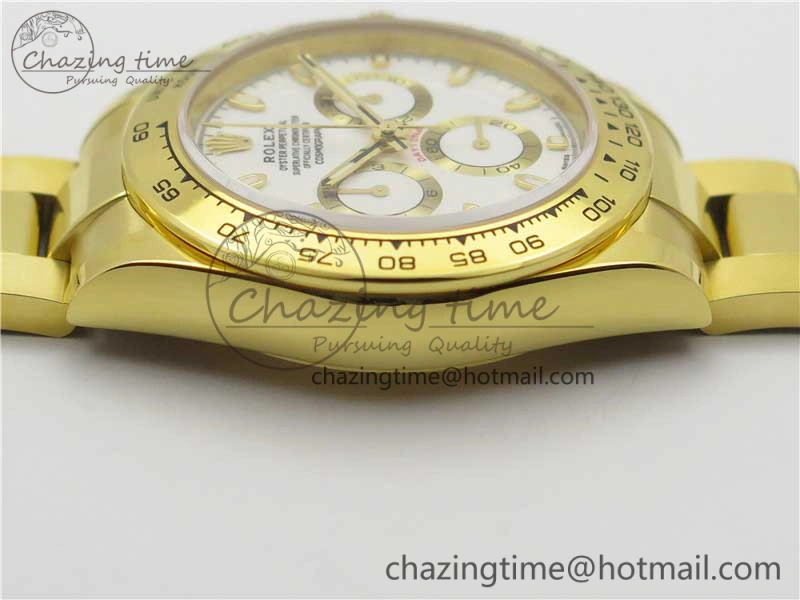 Daytona 116508 YG Noob 1:1 Best Edition 904L YG Case and Bracelet White Dial SA4130 V3