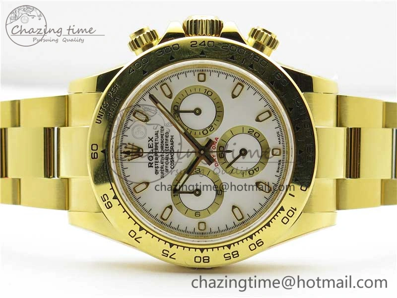 Daytona 116508 YG Noob 1:1 Best Edition 904L YG Case and Bracelet White Dial SA4130 V3