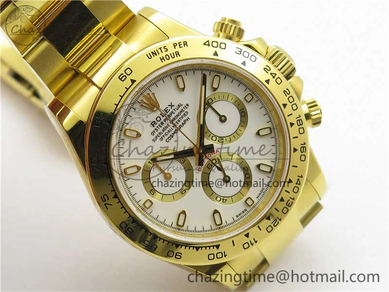 Daytona 116508 YG Noob 1:1 Best Edition 904L YG Case and Bracelet White Dial SA4130 V3