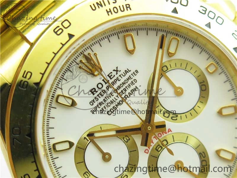 Daytona 116508 YG Noob 1:1 Best Edition 904L YG Case and Bracelet White Dial SA4130 V3